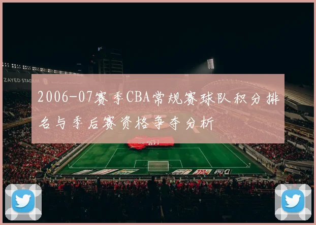 2006-07赛季CBA常规赛球队积分排名与季后赛资格争夺分析
